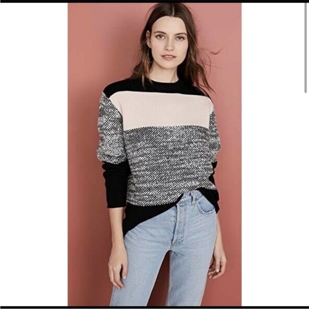 Jason Wu Colorblock Merino Wool Crewneck Sweater SZ XS